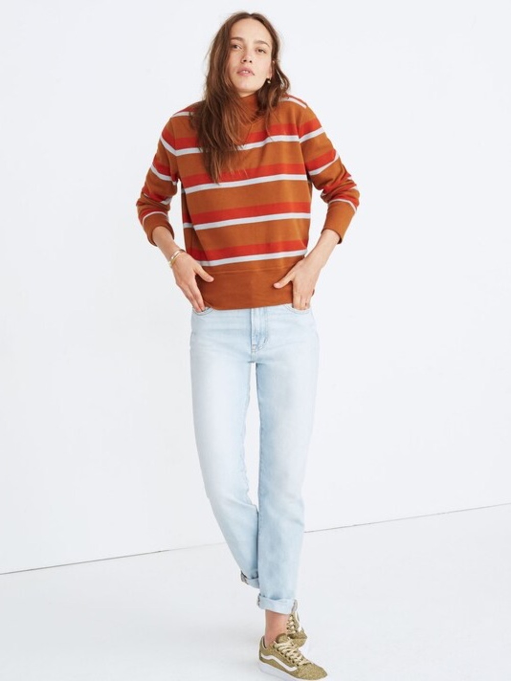 Madewell Turtleneck Sweatshirt in Stripe